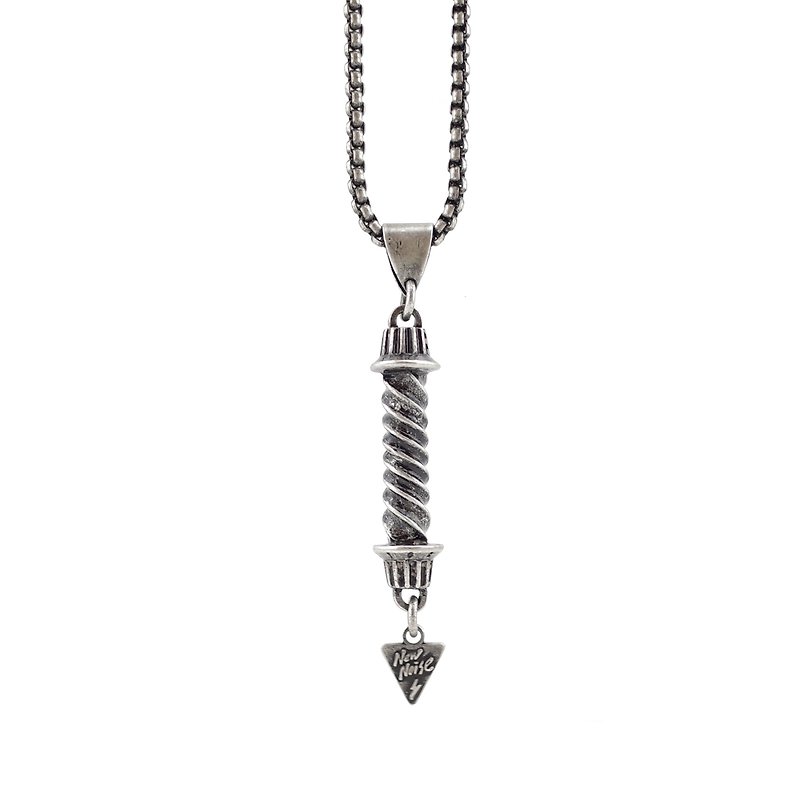 音量扭轉項鍊 Volume twist necklace(古銀色) - 項鍊 - 其他金屬 灰色
