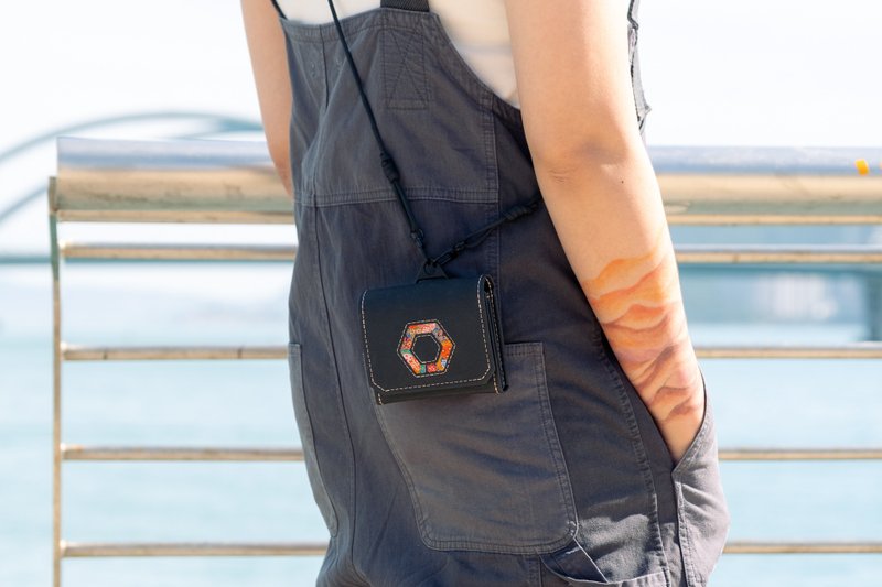 【環保永續】紙造寶石小錢包 時尚單品 配件 錢包 短夾 斜背包 - 錢包/皮夾/長短夾 - 紙 黑色