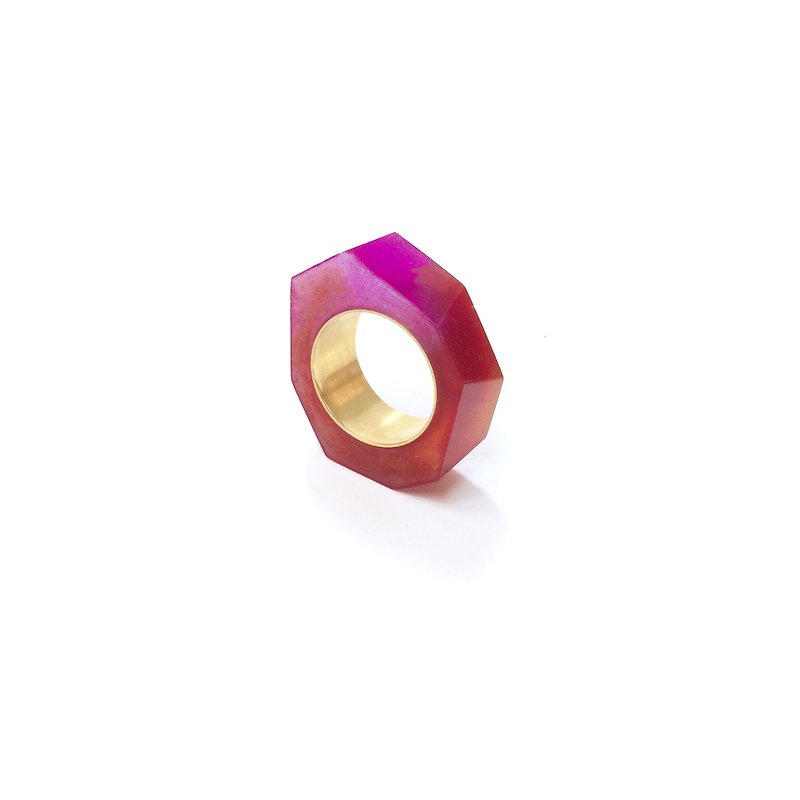 PRISM ring　gold, purple - General Rings - Resin Purple