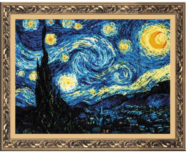 RIOLIS クロスステッチキットゴッホローヌ川の星月夜