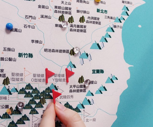 台湾百岳地図- あなただけの台湾百名山地図(ウォールタペストリー 