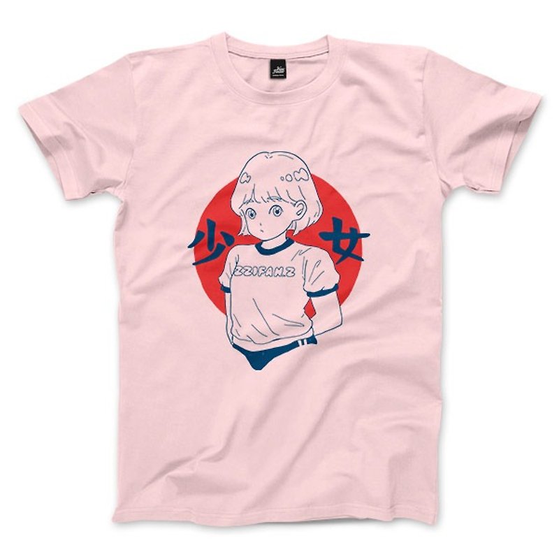 ガールズピンクユニセックスTシャツ - Tシャツ メンズ - コットン・麻 ピンク
