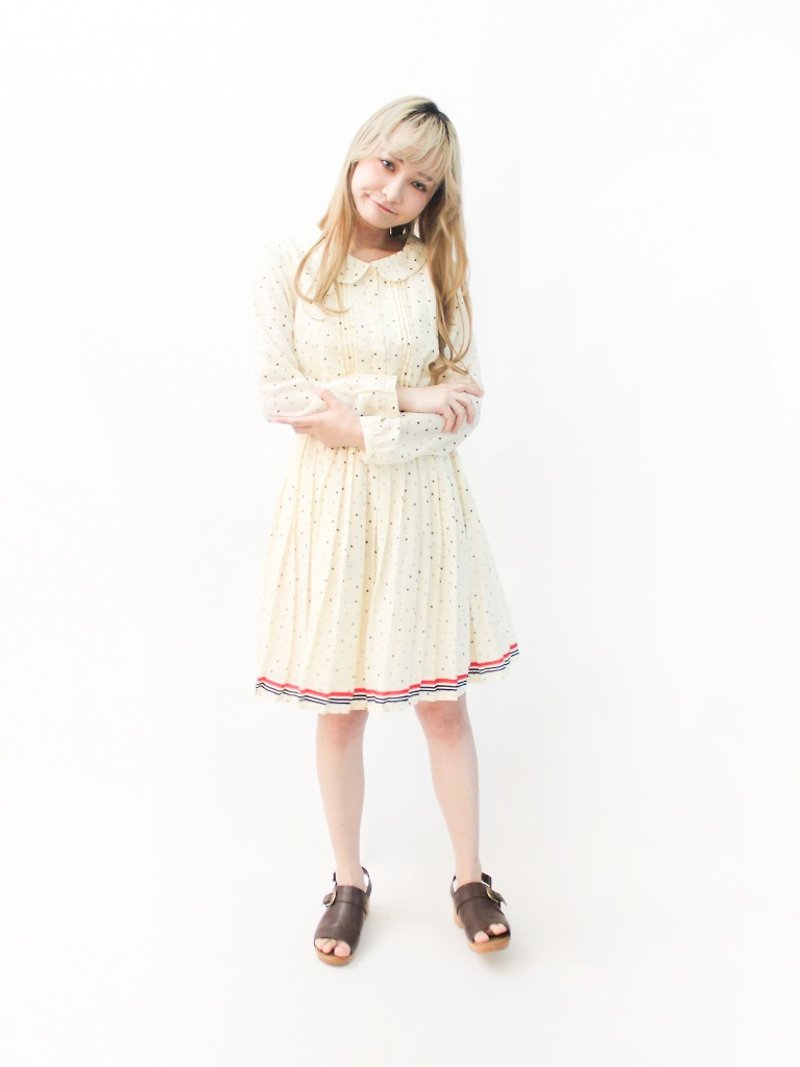 [RE0809D1336] summer sweet sweet little yellow long-sleeved ancient dress - One Piece Dresses - Polyester Yellow