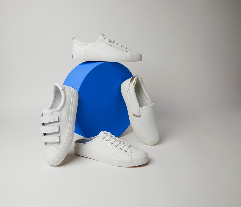 KEDS JUMP KICK V LEATHER 經典魔鬼氈皮革小白鞋 WH67865 - 女休閒鞋/帆布鞋 - 真皮 