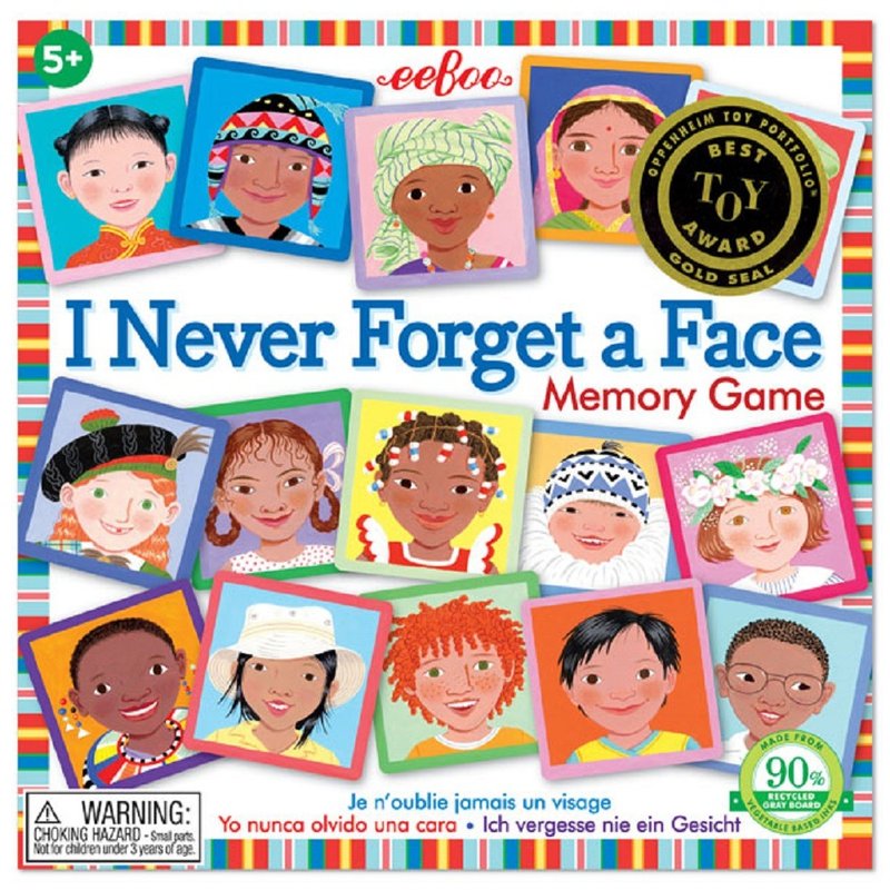 eeBoo Memory Game-I Never Forget a Face Square Memory Game Characters - บอร์ดเกม - กระดาษ หลากหลายสี