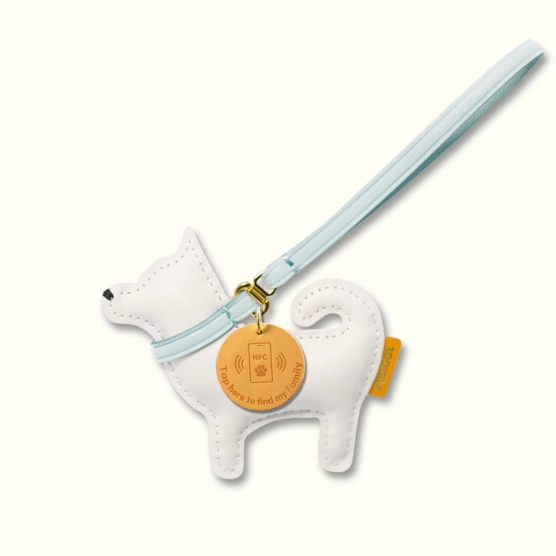 Earth Dog (White) Leather Pendant - Includes NFC - Other - Genuine Leather White