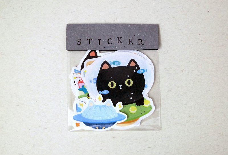 Cats and Stars Sticker Set - สติกเกอร์ - กระดาษ หลากหลายสี