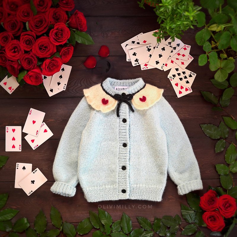 Alice Cardigan, Knitting cardigan, Kids cardigan, baby clothes, kids - 其他 - 羊毛 藍色