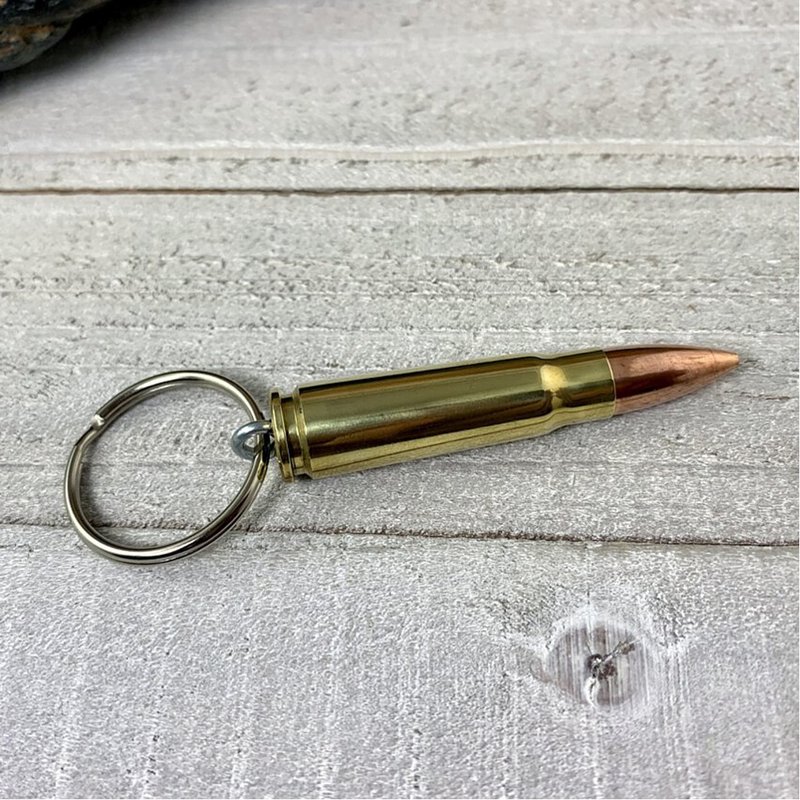 Bullet - AK47 bullet keychain/metal retro creative shape texture keychain pendant - Keychains - Other Materials 