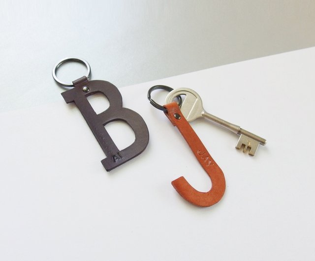 Letter leather key ring-Air-name - Shop friendsquare Keychains