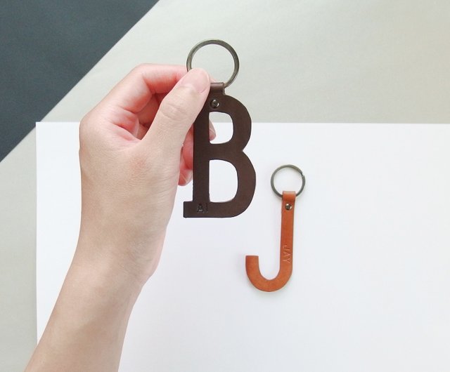 Letter leather key ring-Air-name - Shop friendsquare Keychains