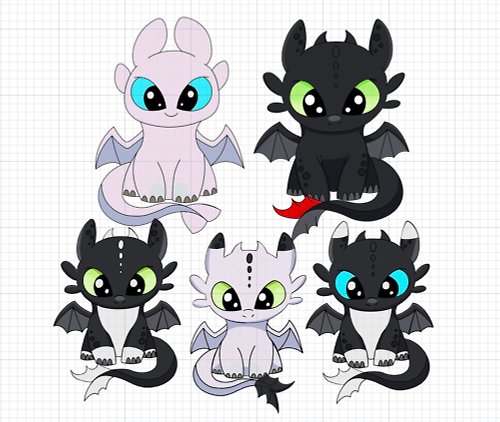 PrimeShop Dragon family, Toothless svg, Light Fury Svg, How to train your dragon
