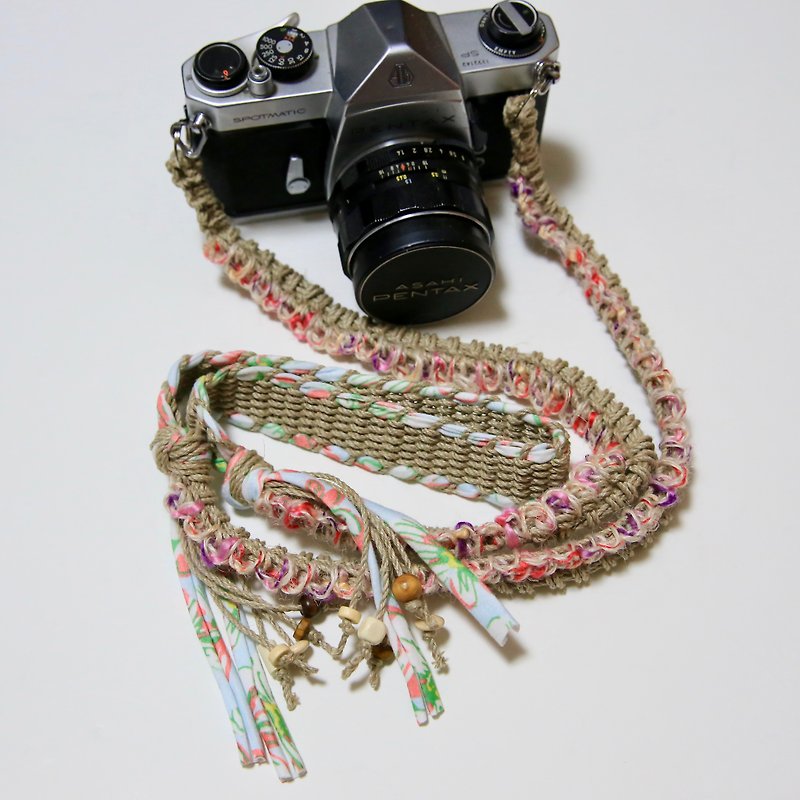 T-shirt yarn and colorful jute hemp string hemp camera strap / belt - เชือก/สายคล้อง - ผ้าฝ้าย/ผ้าลินิน หลากหลายสี