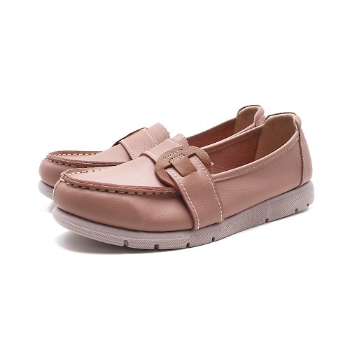 米蘭皮鞋Milano W&M(女)簡約風格樂福休閒鞋 女鞋-粉色