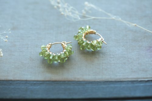 JieJie Jewelry HappyCircle1.5cm│橄欖石裙襬款 耳針/耳夾