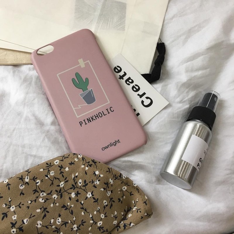 Originallight mobile phone shell original design ins calories cactus beans sand color simple Korean wind half pack scrub hard shell - เคส/ซองมือถือ - วัสดุอื่นๆ 