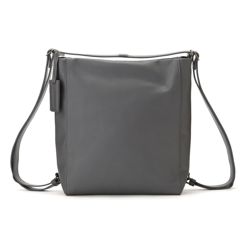 MOTHERHOUSE-K 2 Way Backpack-GRAY - Backpacks - Genuine Leather Gray