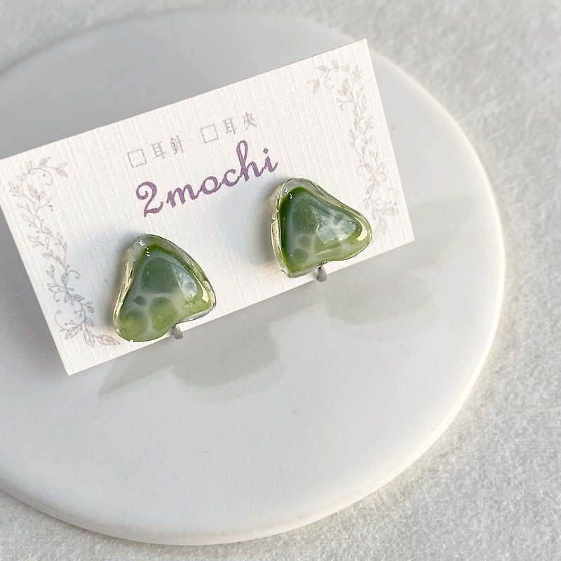 oRainbow Seao Water Painted Resin Earrings/ Clip-On Gradient Earrings - Earrings & Clip-ons - Resin Green