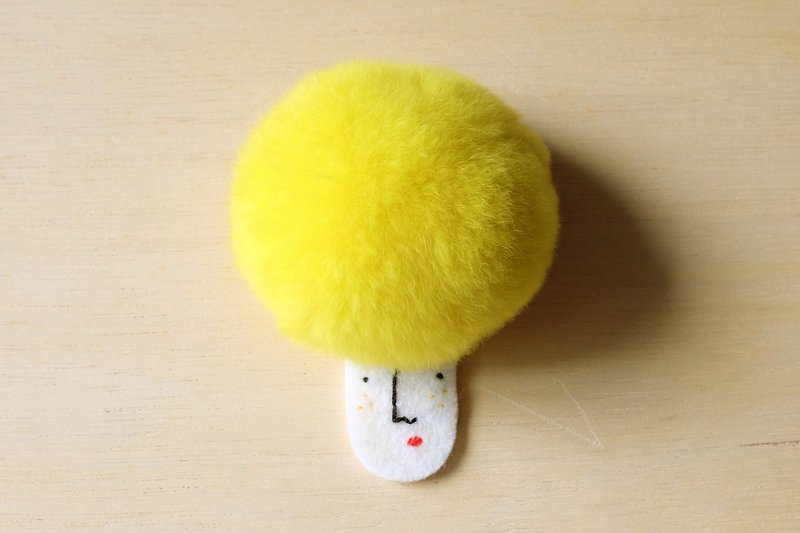Miss Hairy Collection / Brooch / Yellow  - Brooches - Other Materials Yellow