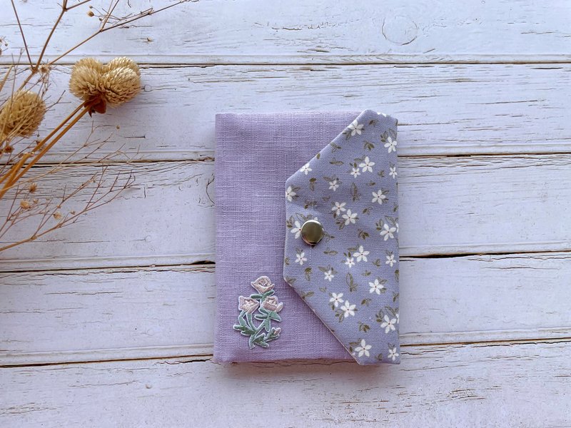 [Pure handmade] purple style passport cover cloth book cover - Passport Holders & Cases - Cotton & Hemp 