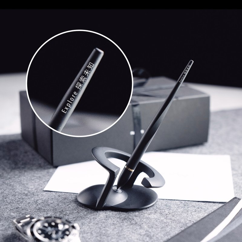 【客製化禮物】Hoverpen 自立筆【星際】| 雷雕刻字 原子筆 - 鋼珠筆 - 其他金屬 黑色