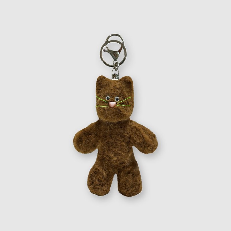Big Brown Cat keyring - 鑰匙圈/鑰匙包 - 壓克力 咖啡色