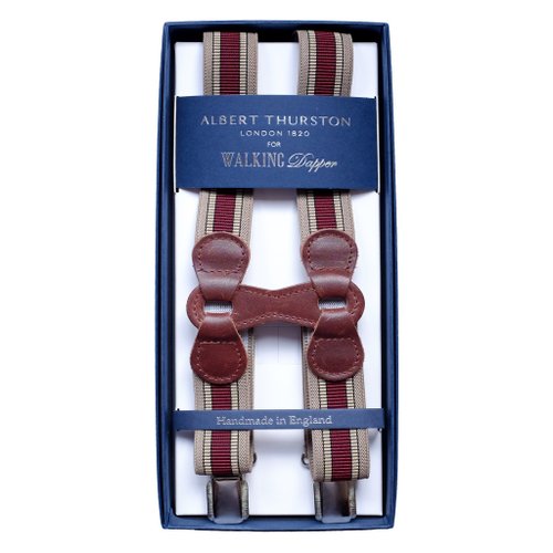 Made In Eden 吊帶 復古軍事 Albert Thurston 啡間 英國製 braces suspenders