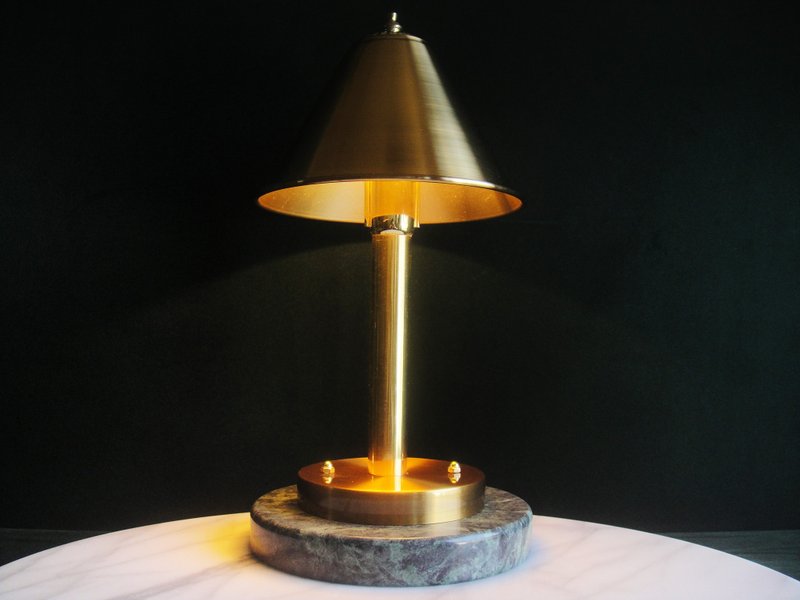 [OLD-TIME] Early second-hand Taiwan-made marble base table lamp #2 - Lighting - Other Materials 