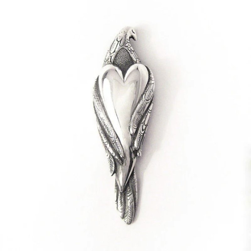 Dove Heart Pendant - 項鍊 - 純銀 銀色