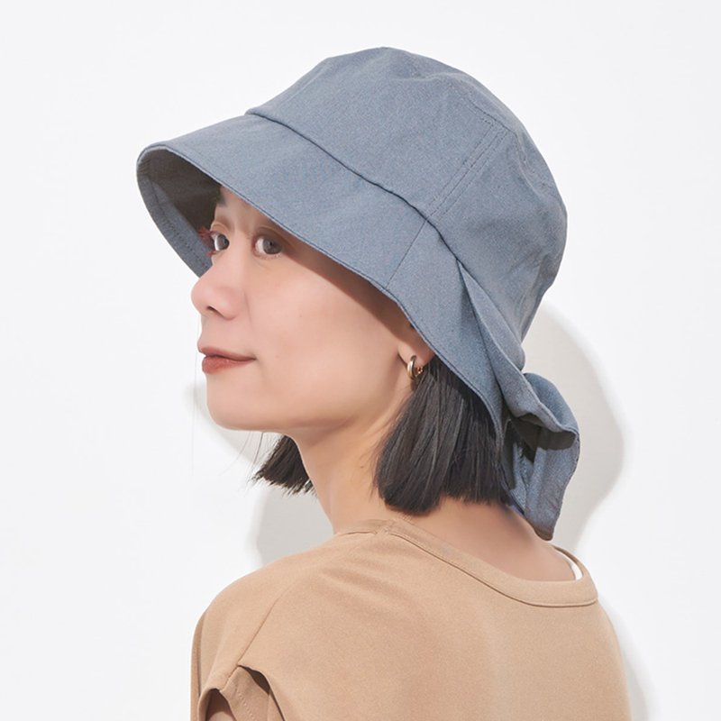 Cloche Hat, Bucket Hat Women, Camping Gear, Mushroom Hat, Wide Brim Hat, SunHat - หมวก - เส้นใยสังเคราะห์ สีน้ำเงิน