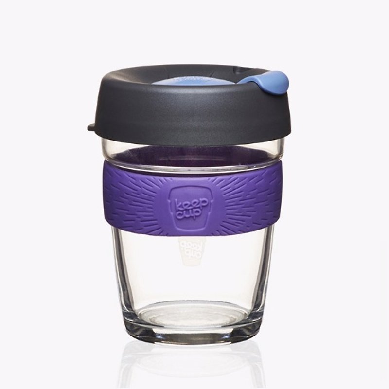 340cc【環保隨行杯KEEPCUP】(黑皮諾紫色)澳洲正品 KeepCup 玻璃雕刻咖啡隨行杯 12oz咖啡杯 - 其他 - 玻璃 紫色