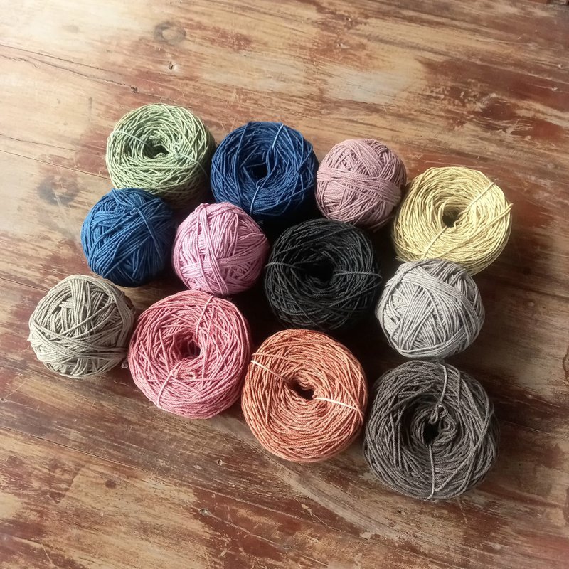 Thickness 2mm 1-2 pieces / Plant-dyed cotton thread / String Rope / Cotton / Knitting, Macrame, Weaving, Garland, Wrapping, DIY - เย็บปัก/ถักทอ/ใยขนแกะ - ผ้าฝ้าย/ผ้าลินิน หลากหลายสี