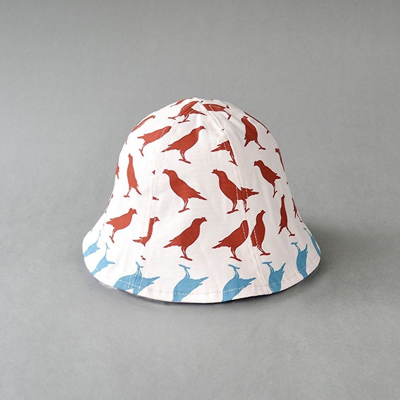 Sun Hat / Crested Myna No.5 / Old Building Pink - Hats & Caps - Cotton & Hemp 