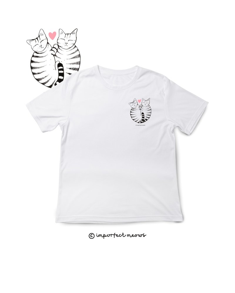 不完美貓咪 Impurfect Meows | 人品好牌品自然好T-Shirt - 白 - 女襯衫 - 棉．麻 白色
