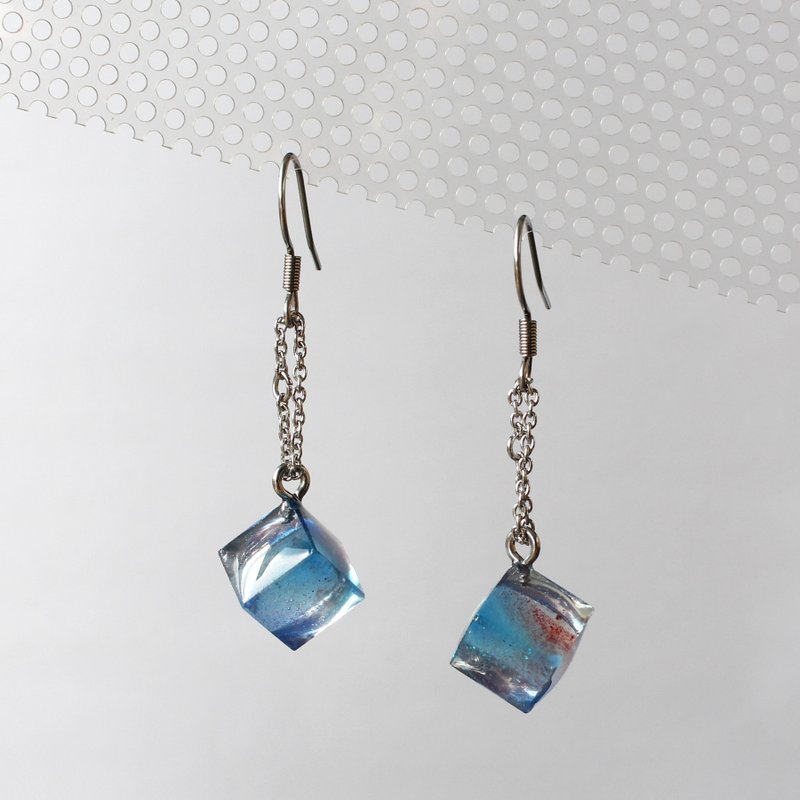 Blue Blooded / Dangling resin earrings / ICE DRIP - Earrings & Clip-ons - Resin Blue