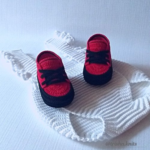 trisha.knits 針織短靴 運動鞋 新生兒網球 Knitted booties sneakers Tennis for newborns