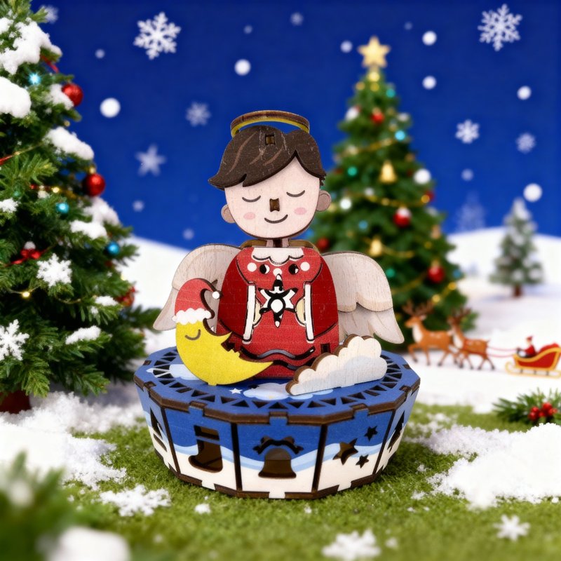 TeamGreen 3D木拼圖 | 迷你氣氛燈(仰望天使) | 節日裝飾 - 拼圖 - 木頭 多色