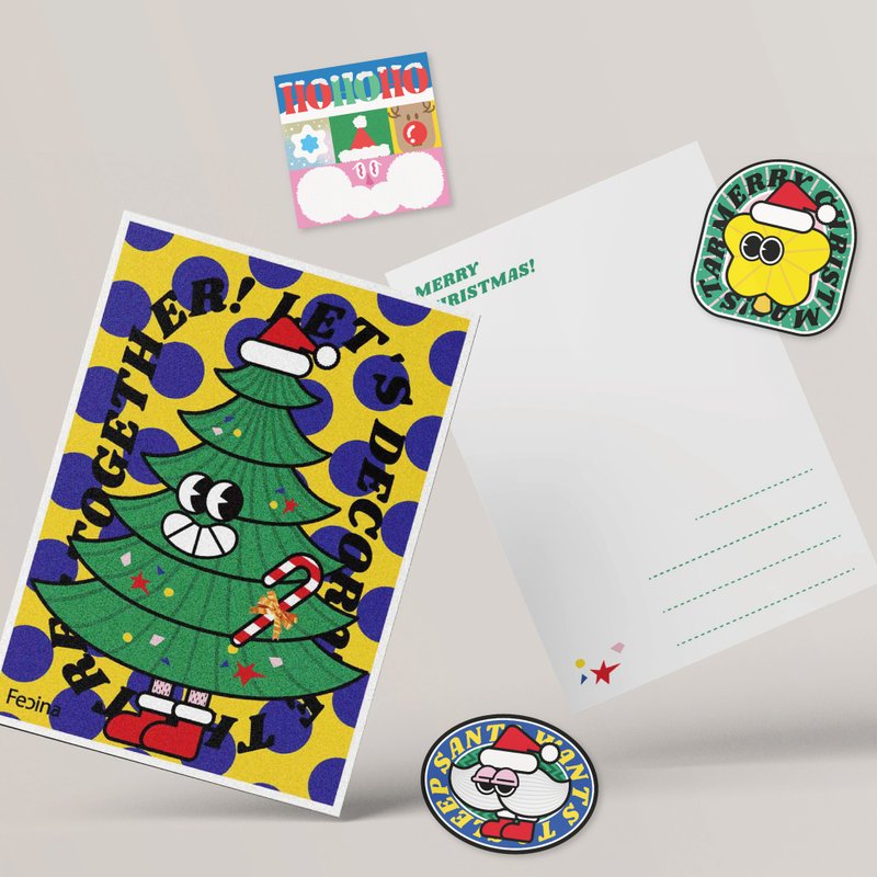 Funny Christmas Love - Sticker Card Combination - การ์ด/โปสการ์ด - กระดาษ 