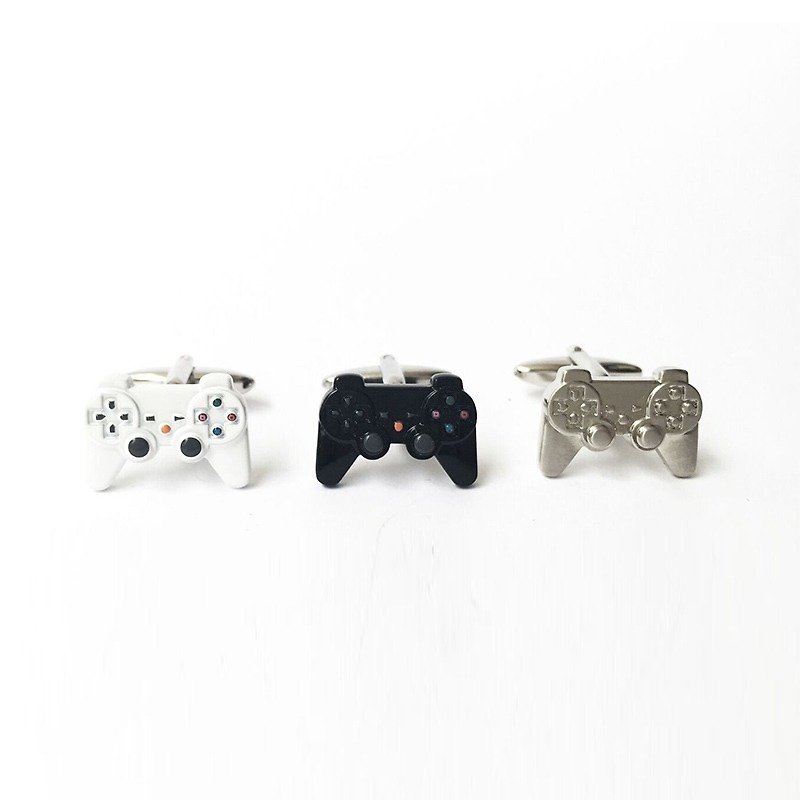 Game Controller Cufflinks Black/White/Silver Game Controller Cufflink - กระดุมข้อมือ - โลหะ 