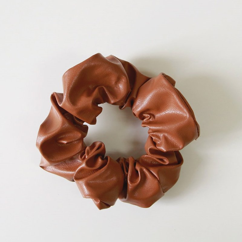 5 colors Volume leather Fabric Shushu Hair Scrunchie,shushu,Hair Tie - Hair Accessories - Other Materials Brown