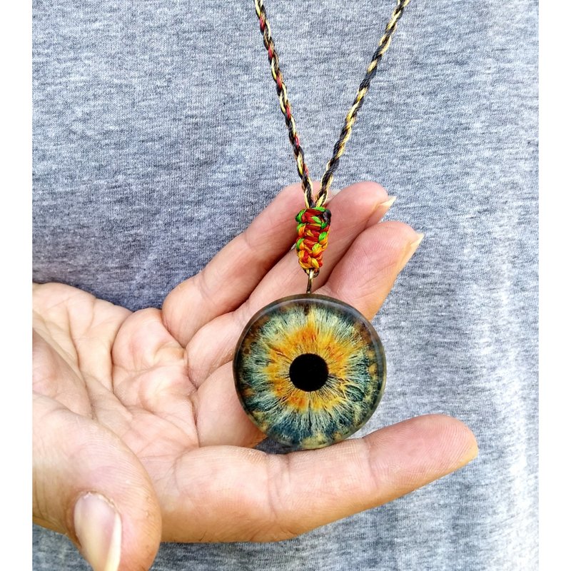 Special wooden necklace.handmade strap.  Eye is wood and resin epoxy. - สร้อยคอ - ไม้ 