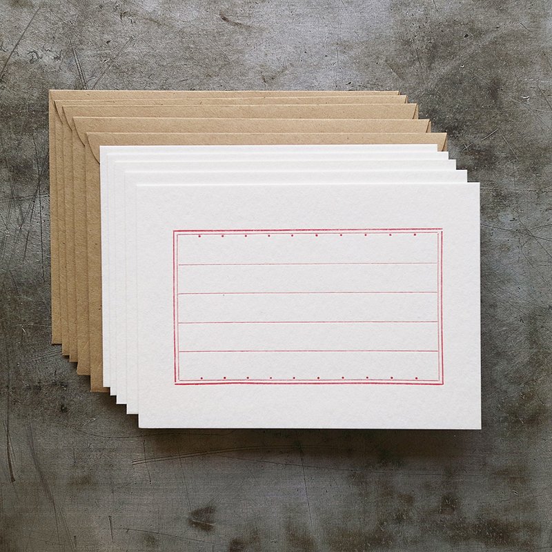 Letterpress short story card stationery with 5 copies - การ์ด/โปสการ์ด - กระดาษ ขาว