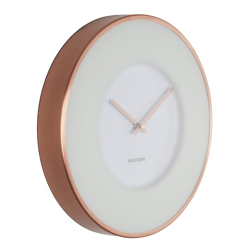 Karlsson, Wall clock Illusion white steel copper plated case - 時鐘/鬧鐘 - 紙 白色