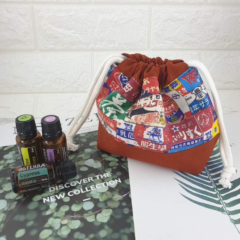 P-06 Portable essential oil storage bag universal bag drawstring bag can hold 8 pieces of 15ml essential oil can be embroidered - น้ำหอม - ผ้าฝ้าย/ผ้าลินิน 