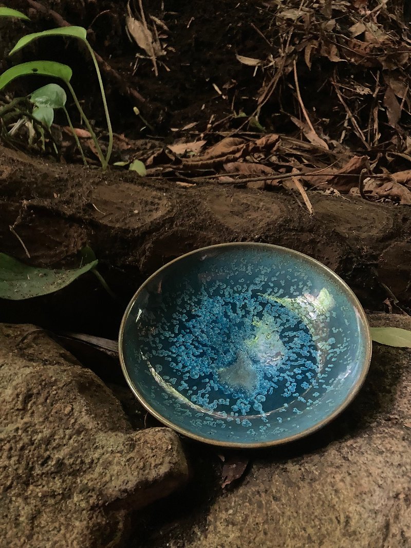 結晶藍釉壺承 - 茶具/茶杯 - 陶 
