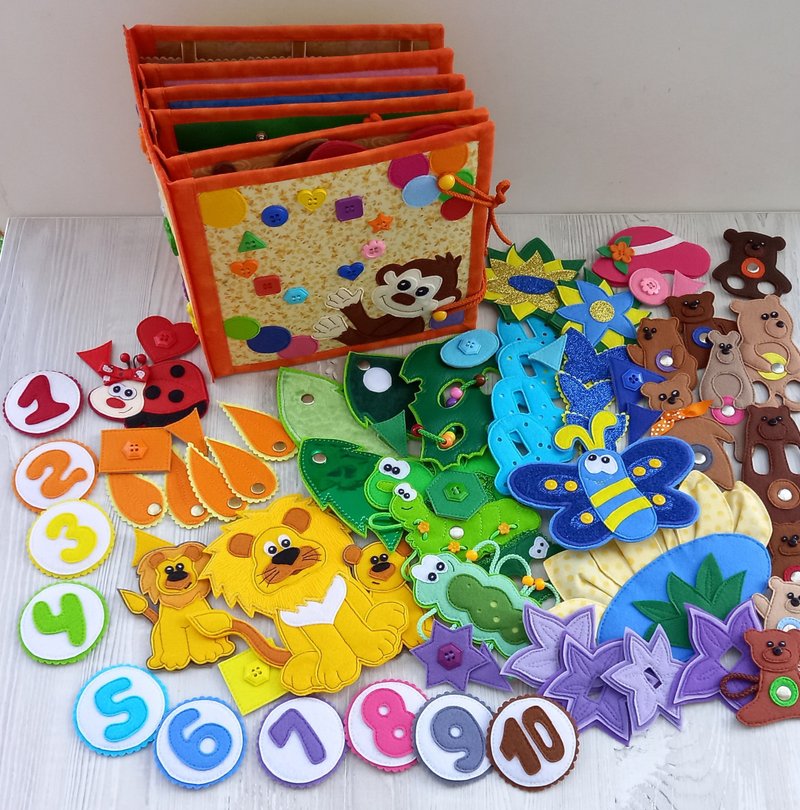 Counting from 1 -10,Educational book, Toddler busy book, Montessori activity toy - 寶寶/兒童玩具/玩偶 - 其他材質 多色
