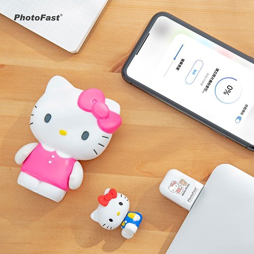 PhotoFast 銀箭 PhotoFast Hello Kitty 雙系統自動備份方塊 蘋果安卓 / 公仔款