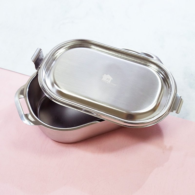 【Outer box】 Stainless Steel 304 tableware series - fog light No. 3 (about 600ml) - กล่องข้าว - โลหะ สีเงิน