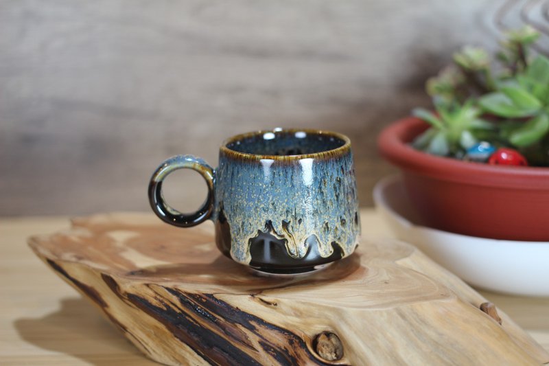 【送禮好物】80ml 星點 天目流釉 小緣杯 咖啡分享杯 鶯歌製 - 咖啡杯/馬克杯 - 瓷 