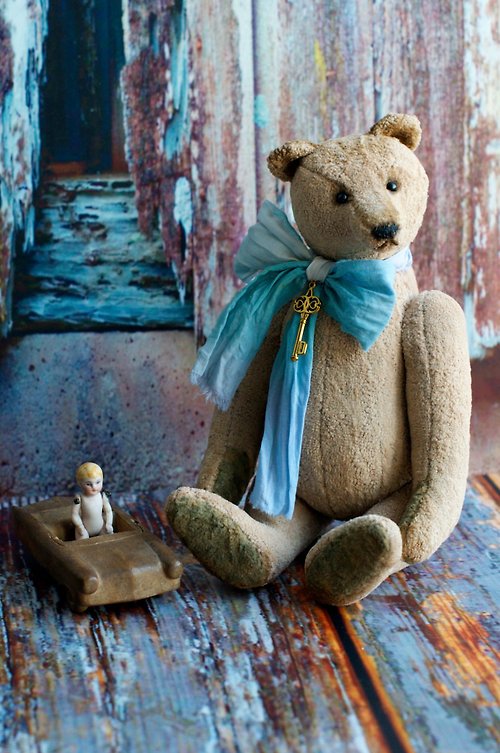 Teddy KO Classic Teddy Bear created with vintage plush